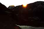 Lever de soleil sur les Glaciers de la Vanoise, à gauche, la Grande Casse