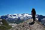 Sur la moraine, devant les dômes de la Vanoise